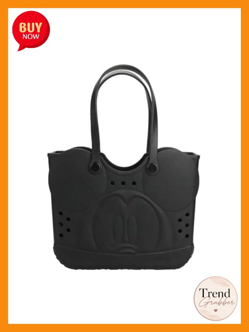 Mickey Mouse EVA Rubber Beach Tote Bag 16.5 Inch Water-Resistant Carry-All